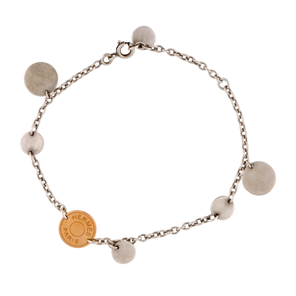 Herms Two Tones Confettis Charm Bracelet